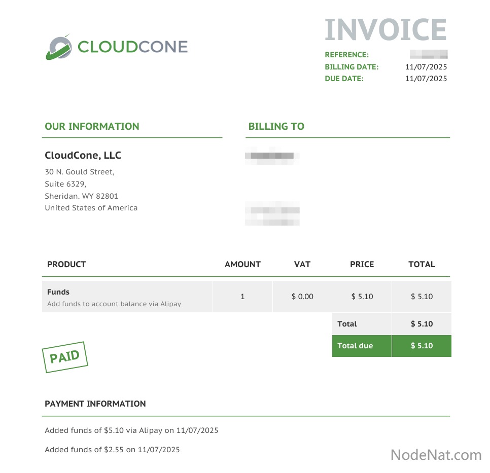 CloudCone: 2025 黑五预热 充值 .10 实际到账 .65 多给 2.55美元!